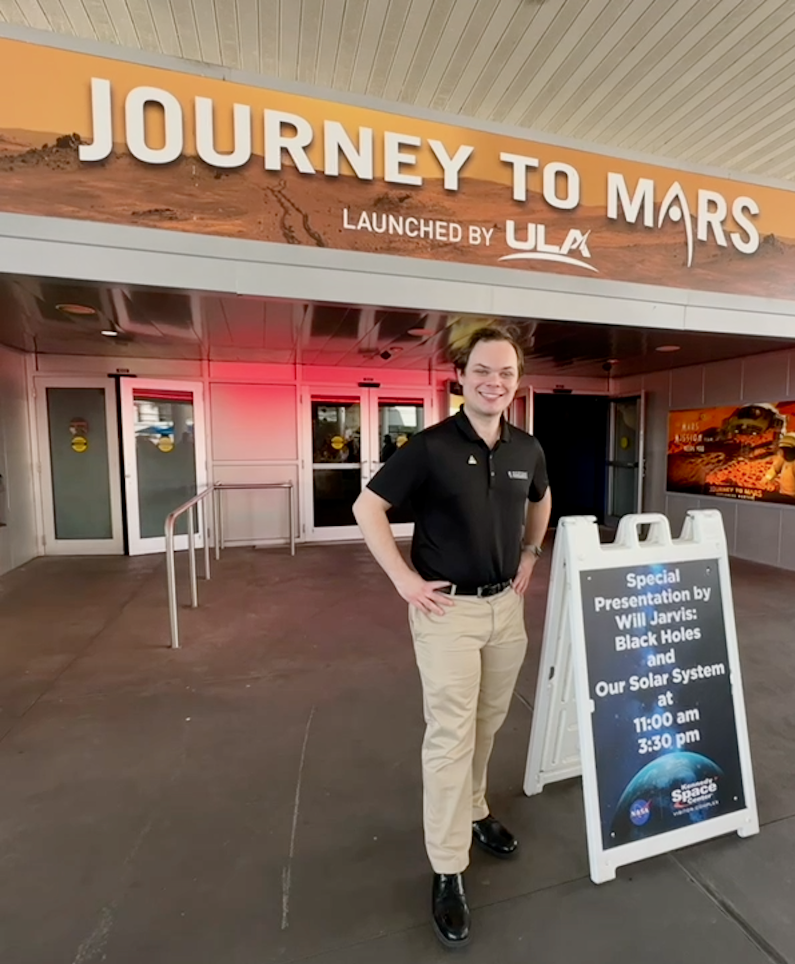 Outside the Journey to Mars Theater at Kennedy Space Center.